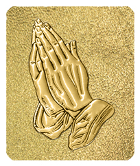 DF35-516-GD-SH-GD Gold Praying Hands Shimmer Gold
